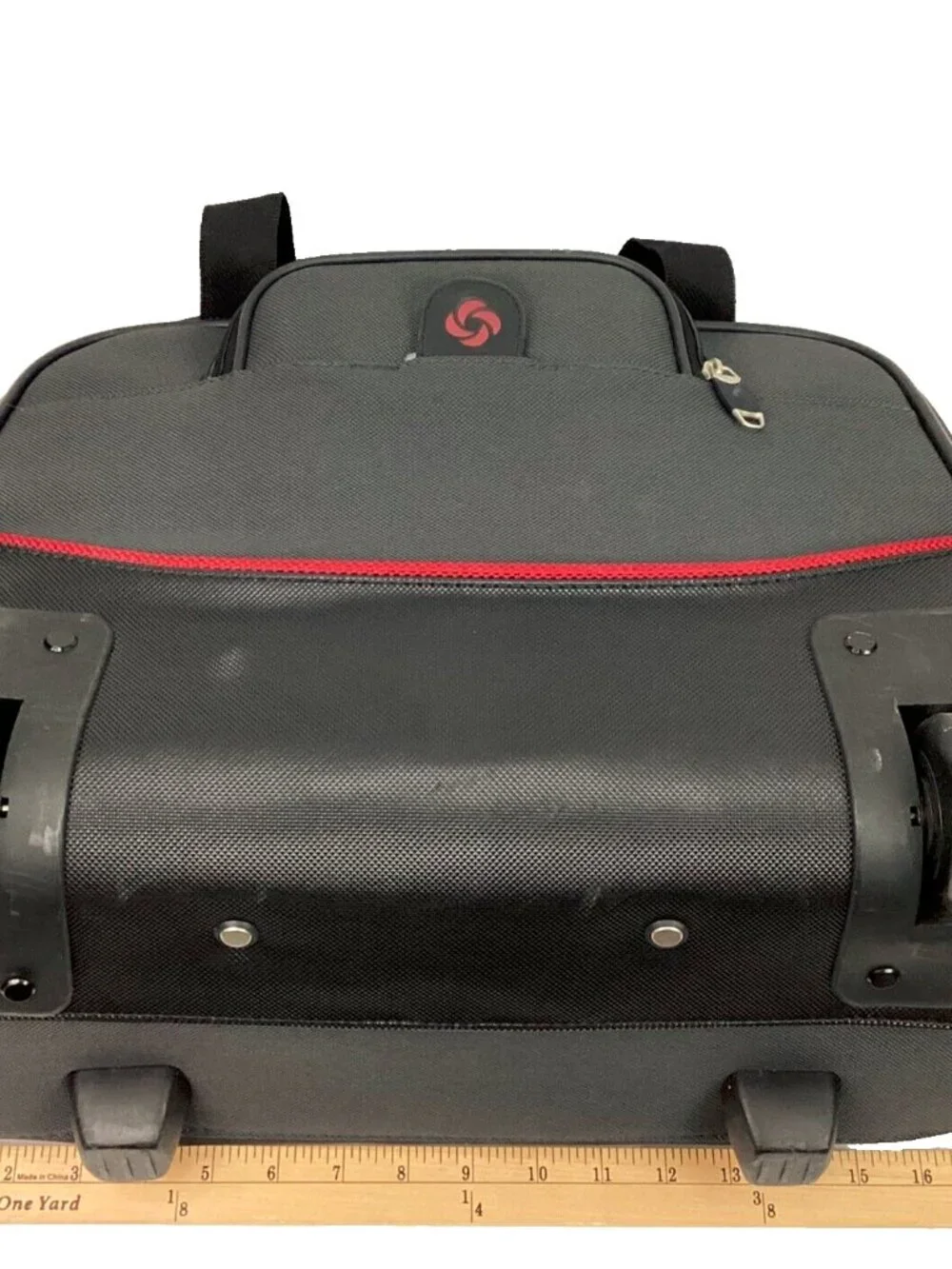 Samsonite Rolling Laptop Bag - Black/Red - Carry Handle + Pull-Along - EUC!
